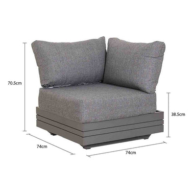 Sofa Hannover outdoor lounge in charcoal/white, corner lounge, colorfast fabric, outdoor furniture