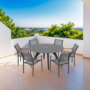 Iowa 150 cm Table Largo Chair Outdoor Dining Setting