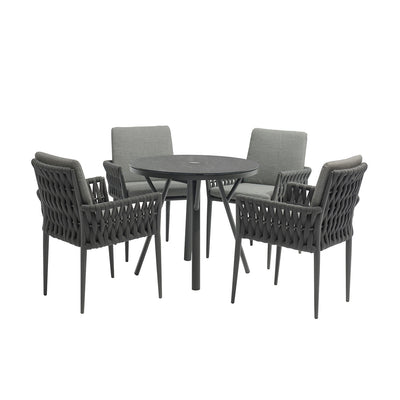 Iowa 80 cm Table Lawson Chair Outdoor Dining Setting