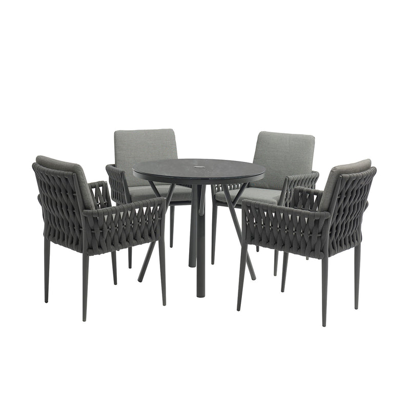 Iowa 80 cm Table Lawson Chair Outdoor Dining Setting