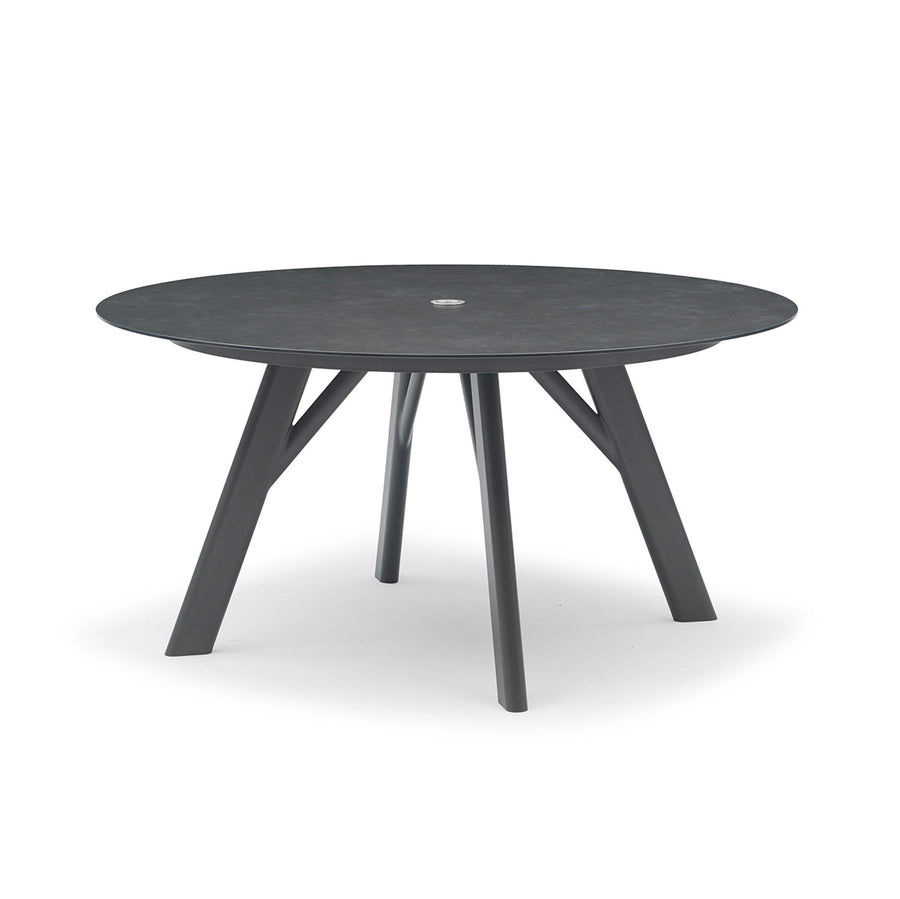 Iowa Outdoor Aluminium Round Dining Table with High-pressure Laminate Top