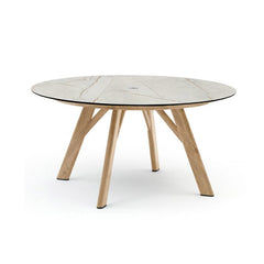Iowa Outdoor Aluminium Round Dining Table with High-pressure Laminate Top