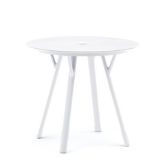 Iowa Aluminium Outdoor Round Dining Table with High-pressure Laminate Top 80 cm
