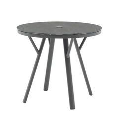 Iowa Aluminium Outdoor Round Dining Table with High-pressure Laminate Top 80 cm