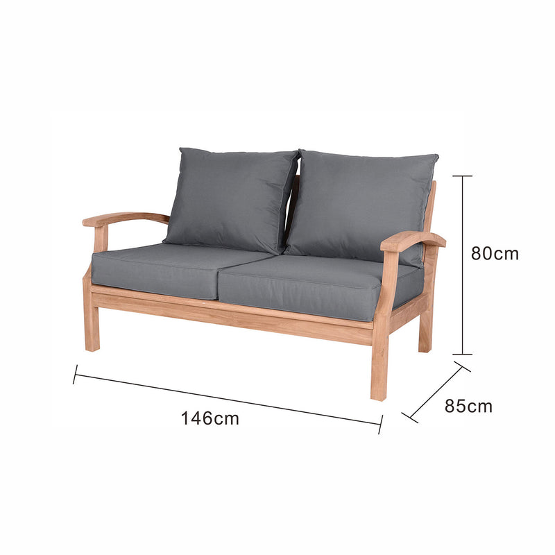 Java 2 Seater Teak Outdoor Sofa