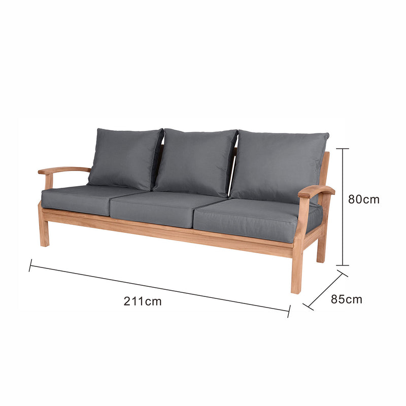 Java 3 Seater Teak Outdoor Sofa