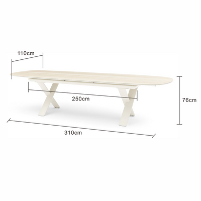 Katherine Outdoor Ceramic Extension Dining Table 250/310 cm