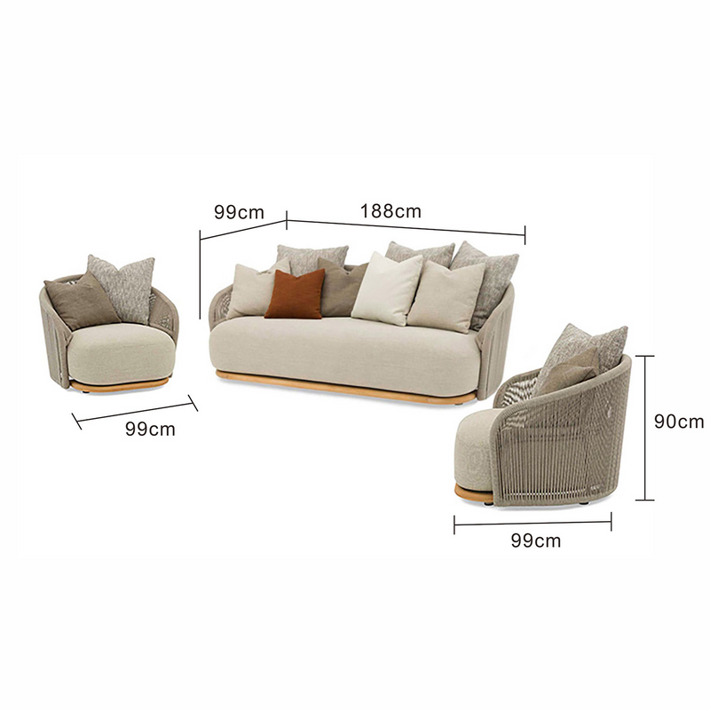Kirra 4 Seater Rope Outdoor Lounge
