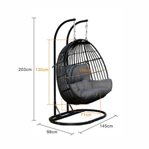 Koala Wicker Outdoor Double Hanging Egg Chair