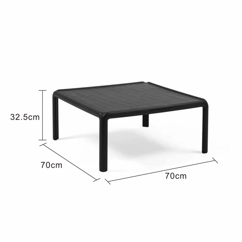 Nardi Komodo Outdoor Resin Coffee Table with Glass Top 70 cm
