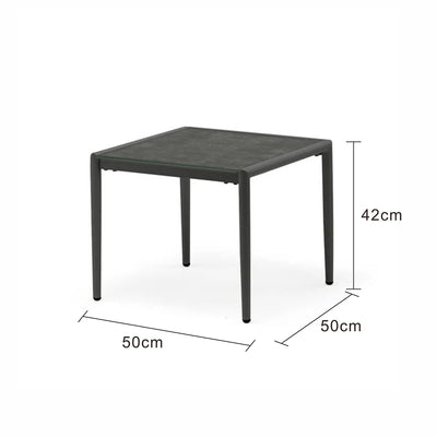 Largo Outdoor Aluminium Side Table with Ceramic Glass Top 50 cm