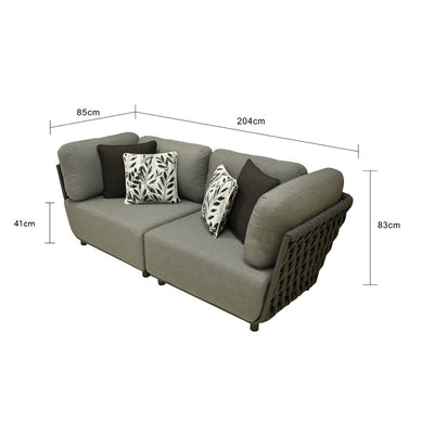 Lawson 3 Seater Outdoor Rope Lounge With Coffee Table (2 Seater with Armchair)