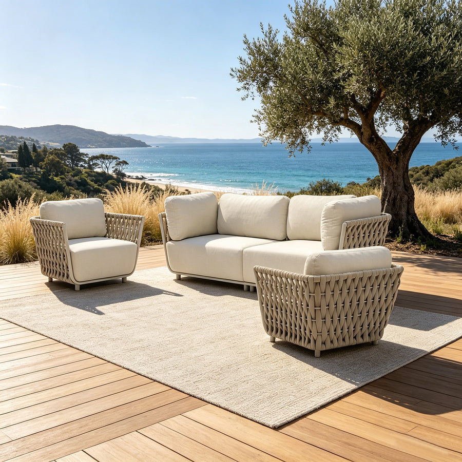 Lawson 4 Seater Rope Outdoor Lounge Setting