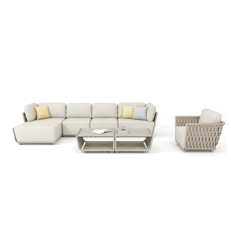 Lawson 7 Seater Outdoor Rope Modular Lounge
