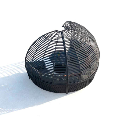 Complete Lawson Outdoor Rope Pavilion Lounge, featuring canopy frame surrounding the setup. All set against a plain white background, highlighting sophisticated alfresco furniture for luxurious outdoor living.