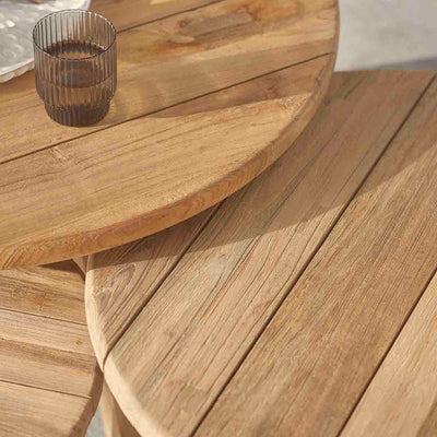 Leduc Outdoor Recycled Teak Round Coffee Table 80 cm
