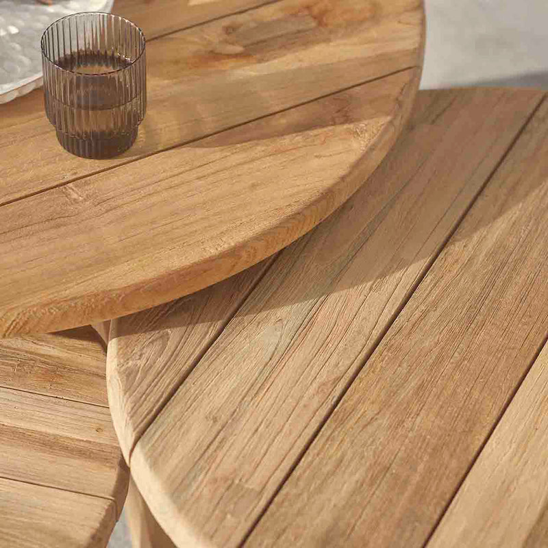 Leduc Outdoor Recycled Teak Round Coffee Table 80 cm