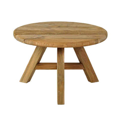 Leduc Outdoor Recycled Teak Round Coffee Table 80 cm