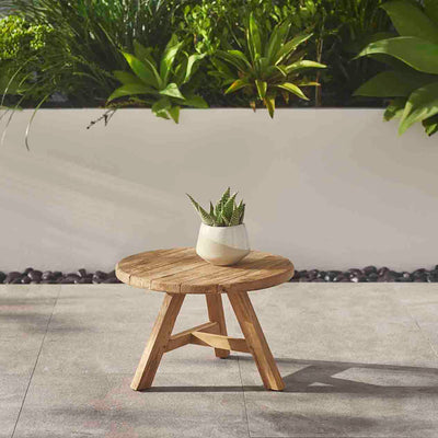 Leduc Outdoor Recycled Teak Round Coffee Table 80 cm