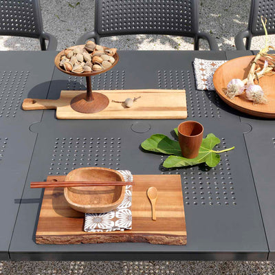 Nardi Levante Table Bora Armless Chair Outdoor Dining Setting 9PC