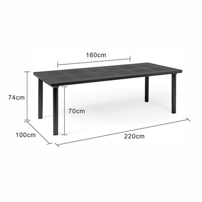 Nardi Libeccio Resin Outdoor Extension Dining Table 160/220 cm