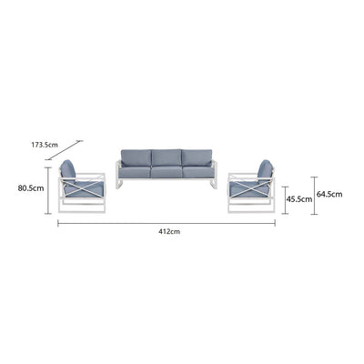 Linear 5 Seater Outdoor Aluminium Lounge