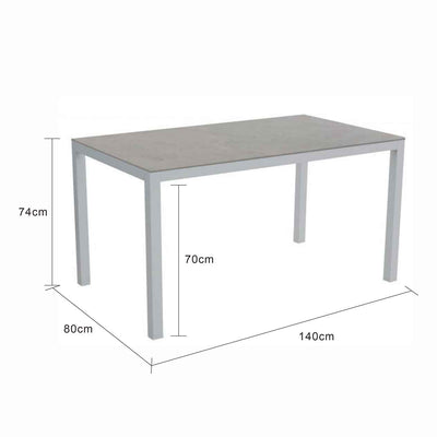 Lisbon Outdoor Ceramic Dining Table 140 cm