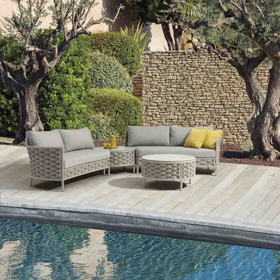 Boston 2 Seater Outdoor Rope Lounge with Left Arm