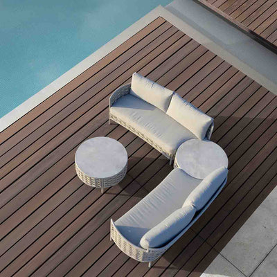 Boston 2 Seater Outdoor Rope Lounge with Right Arm
