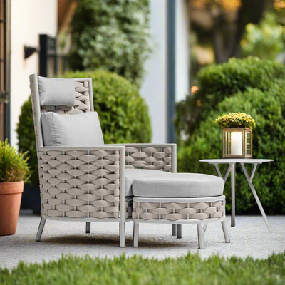 Boston Outdoor Rope Ottoman