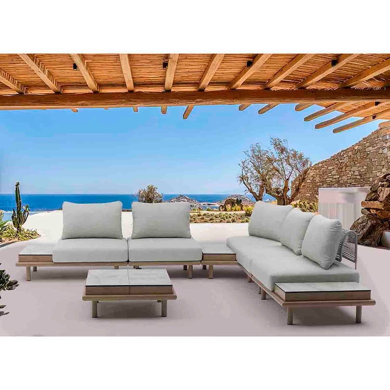 Merritt Outdoor Aluminium Lounge with High-pressure Laminate Side Table