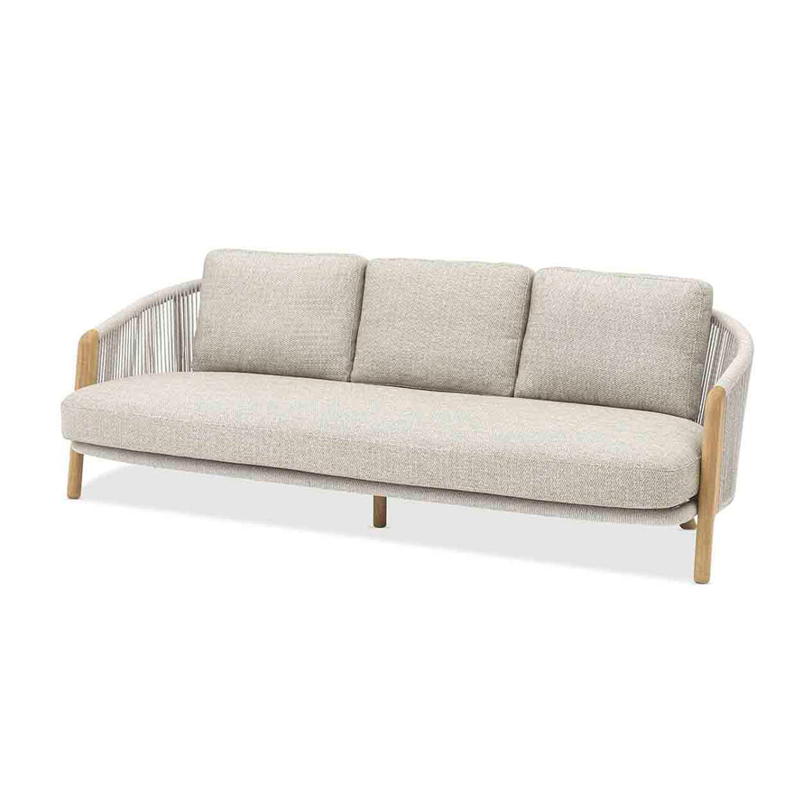 Milano 3 Seater Outdoor Teak and Rope Lounge