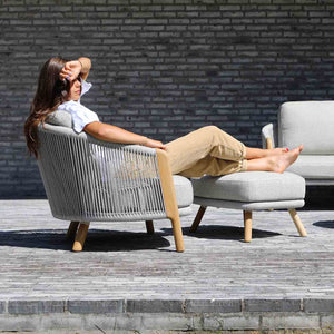 Milano 5 Seater Outdoor Teak and Rope Lounge With Coffee Table Set