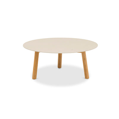Milano Outdoor Aluminum and Teak Coffee Table Setting