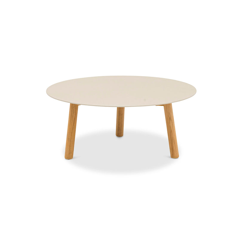 Milano Outdoor Aluminum and Teak Coffee Table Setting