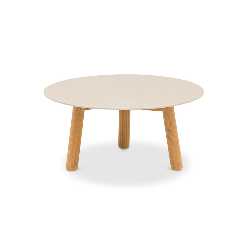 Milano Outdoor Aluminum and Teak Coffee Table Setting