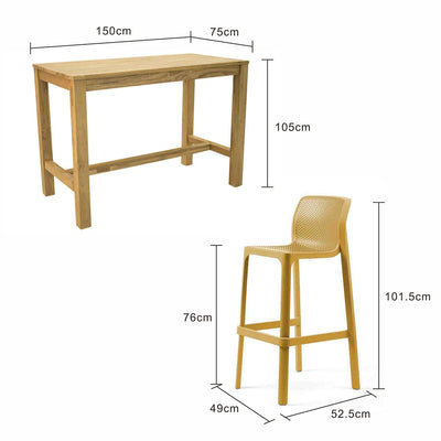 Miles Table Net Stool Outdoor Bar Setting