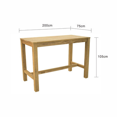 Miles Outdoor Recycled Teak Bar Table 200 cm