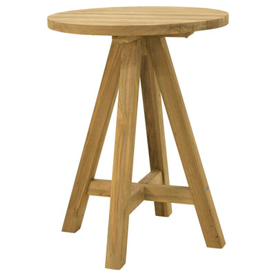 The 80 cm 'Milo' round wooden outdoor bar table, a favourite among Remarkable Outdoor Living's wooden outdoor tables, is displayed on a plain white background, viewed from the front.
