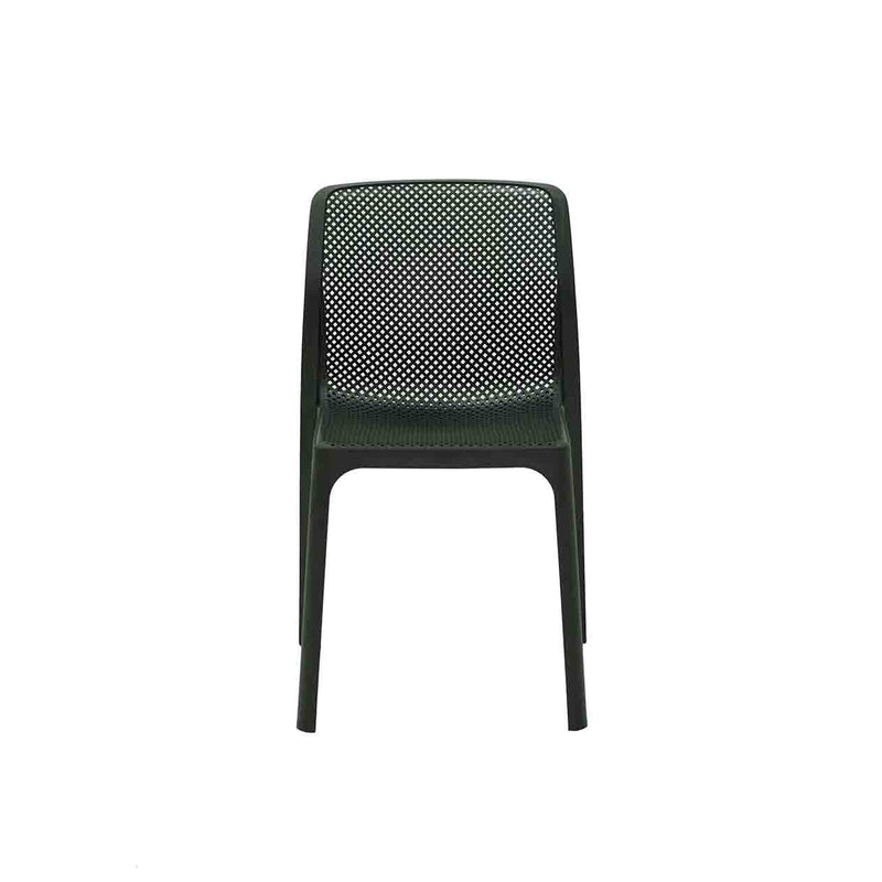 Black Resin Nardi Bit Outdoor Dining Chair displayed on a plain white background, viewed from the front.