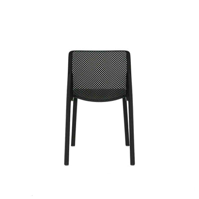 Black Resin Nardi Bit Outdoor Dining Chair displayed on a plain white background, viewed from the back.
