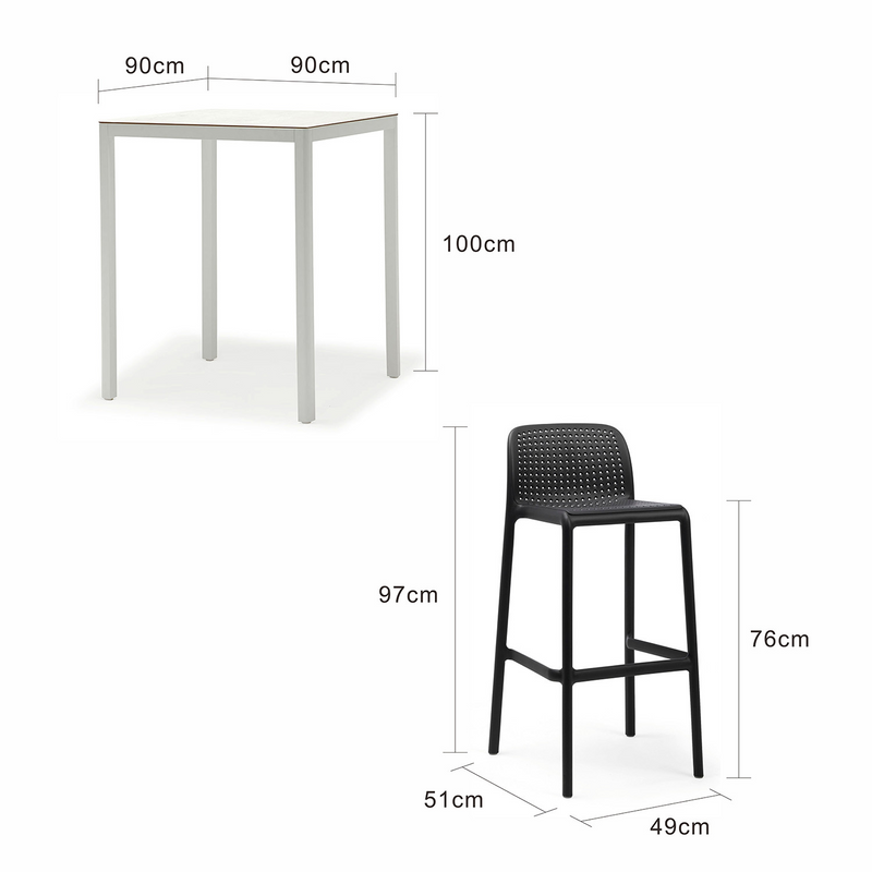 Ella Table Nardi Lido Stool Outdoor Bar Setting