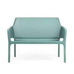 Modern, stackable Nardi Net Bench, an outdoor resin bench in various colours, perfect for garden or patio furniture