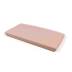 Rectangular salmon-coloured UV-stabilised 'Nardi Net' outdoor bench seat cushion displayed on a plain white background, viewed from a front angle.