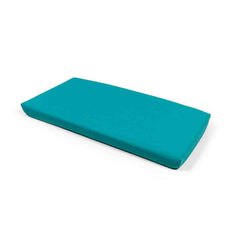Rectangular bright-blue UV-stabilised 'Nardi Net' outdoor bench seat cushion displayed on a plain white background, viewed from a front angle.