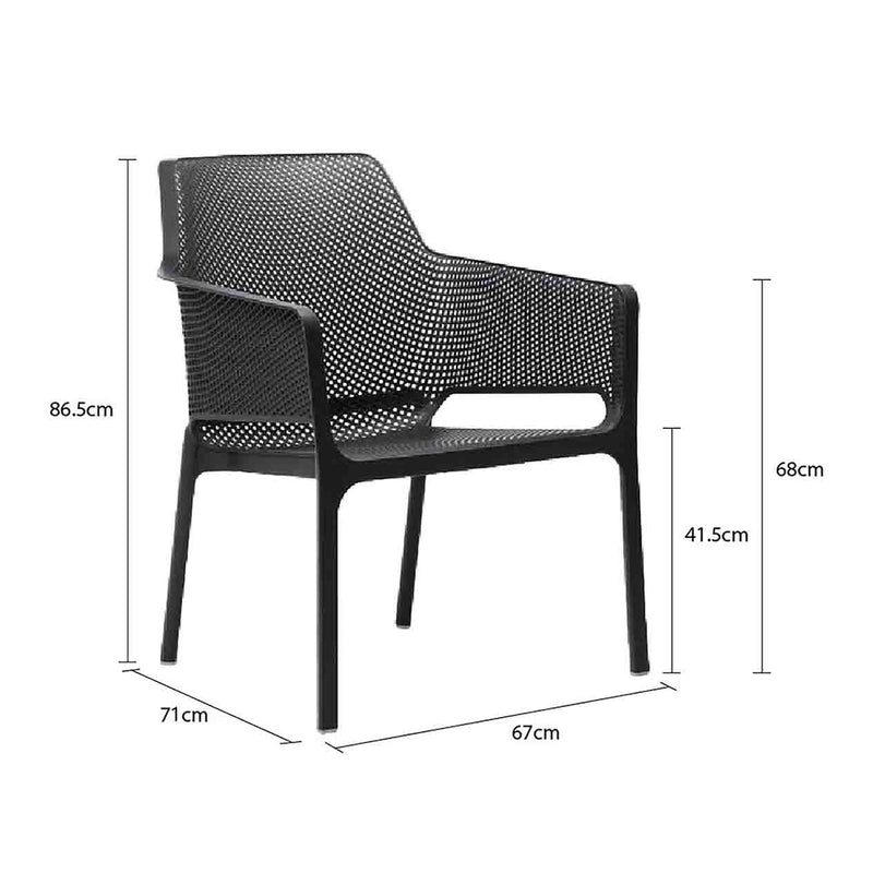 Nardi Net Relax Chair in polypropylene resin, durable and comfortable, ideal for outdoor furniture