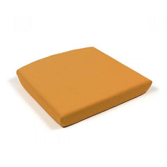 Thick, mustard-coloured, square-shaped, UV-stabilised 'Nardi Net' outdoor relax seat cushion displayed on a plain white background, viewed from a front angle.
