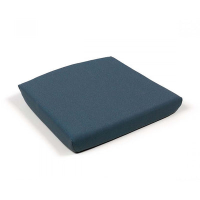 Thick, navy-blue, square-shaped, UV-stabilised 'Nardi Net' outdoor relax seat cushion displayed on a plain white background, viewed from a front angle.