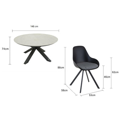 Trivento Table Neverland Chair Outdoor Dining Setting 7PC