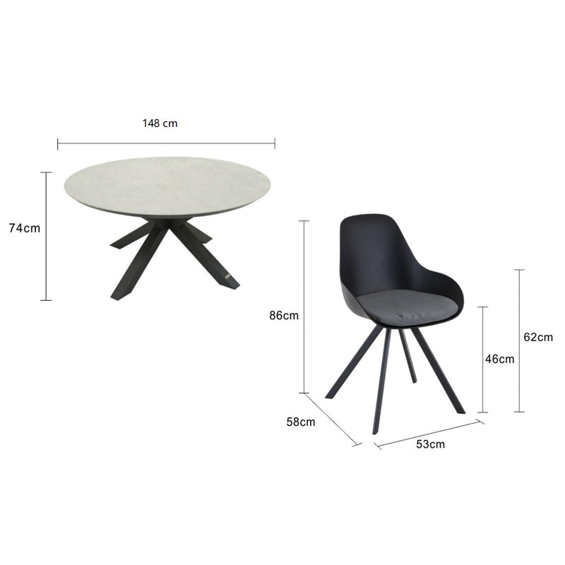 Trivento Table Neverland Chair Outdoor Dining Setting 7PC